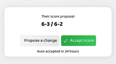 Score submission screen